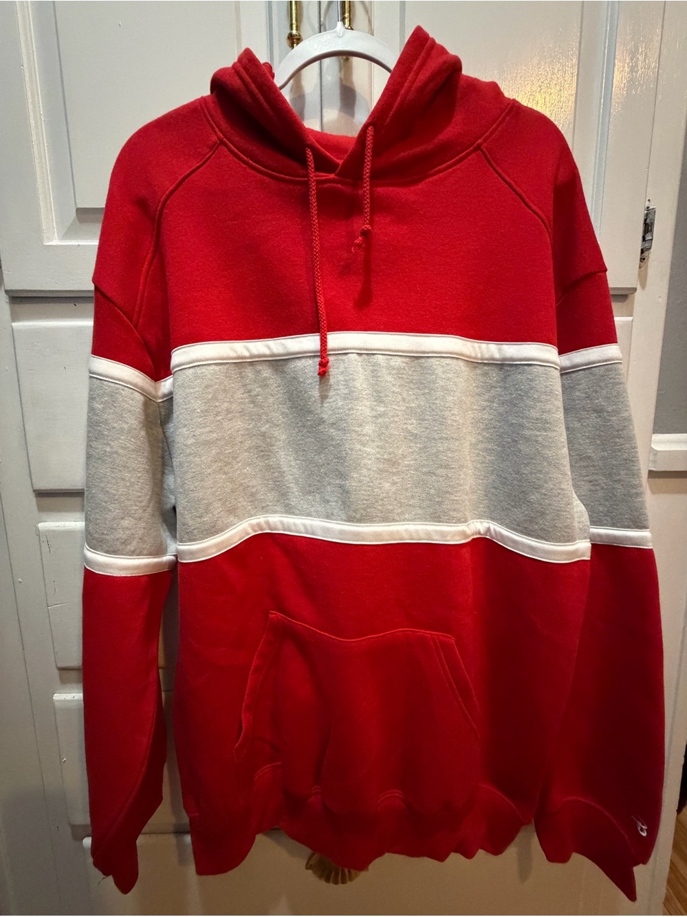Badger 1282 United Hoodie Size L NWT Red , White, Gray